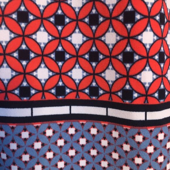 Max Studio Dress Summer Sleeveless Shift, Women's Size S Red Navy Split Neckline - Picture 8 of 10